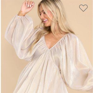 Red Dress Boutique, Glamorous Celebration Champagne Dress, Size Large, New